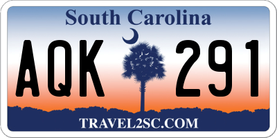 SC license plate AQK291