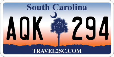 SC license plate AQK294