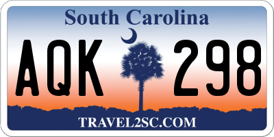 SC license plate AQK298