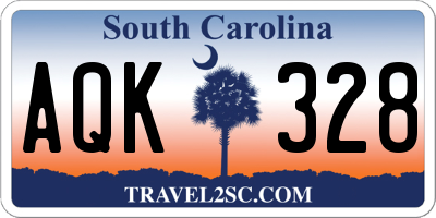 SC license plate AQK328