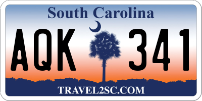 SC license plate AQK341
