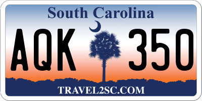 SC license plate AQK350