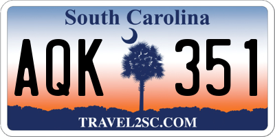 SC license plate AQK351