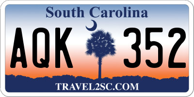 SC license plate AQK352