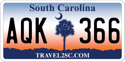 SC license plate AQK366
