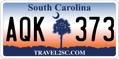 SC license plate AQK373
