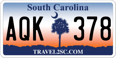 SC license plate AQK378
