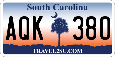 SC license plate AQK380