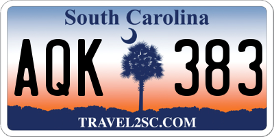 SC license plate AQK383