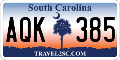 SC license plate AQK385