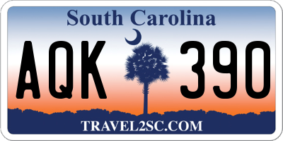 SC license plate AQK390