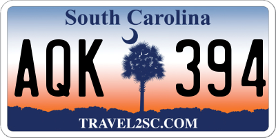 SC license plate AQK394
