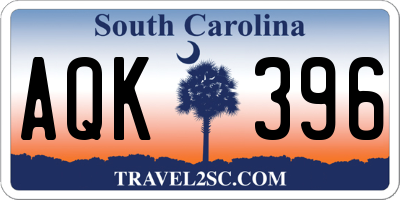 SC license plate AQK396