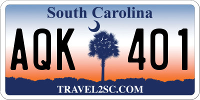 SC license plate AQK401