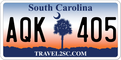 SC license plate AQK405