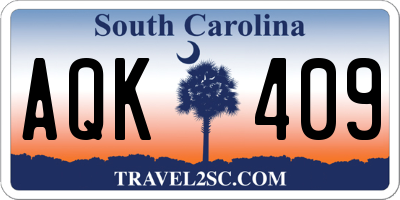 SC license plate AQK409