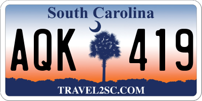 SC license plate AQK419