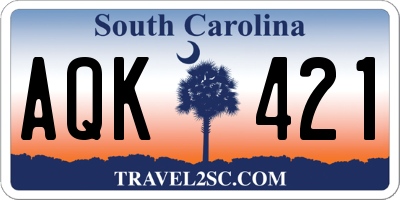 SC license plate AQK421