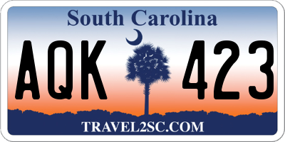 SC license plate AQK423