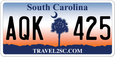 SC license plate AQK425