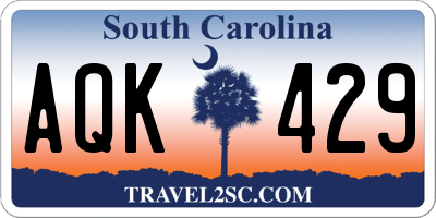 SC license plate AQK429