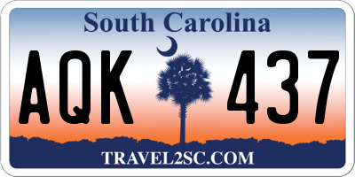 SC license plate AQK437