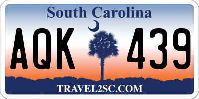 SC license plate AQK439
