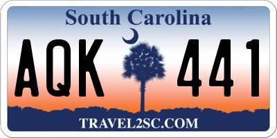SC license plate AQK441