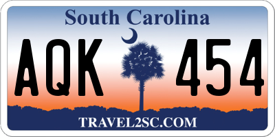 SC license plate AQK454