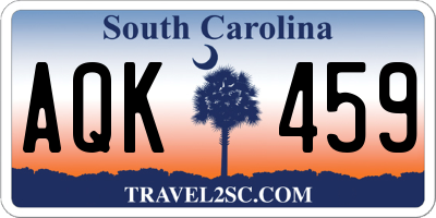 SC license plate AQK459