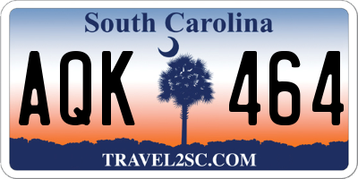SC license plate AQK464