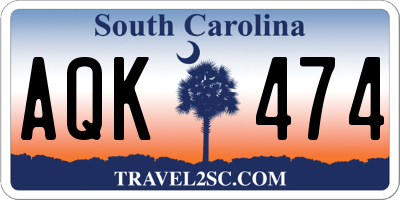 SC license plate AQK474