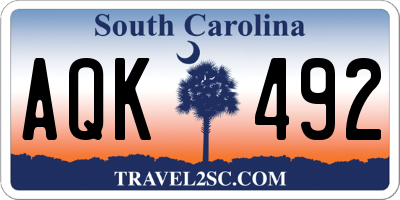 SC license plate AQK492