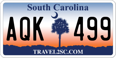 SC license plate AQK499