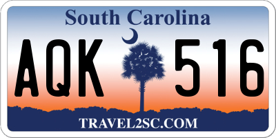 SC license plate AQK516
