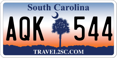 SC license plate AQK544