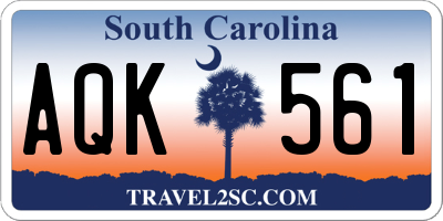 SC license plate AQK561