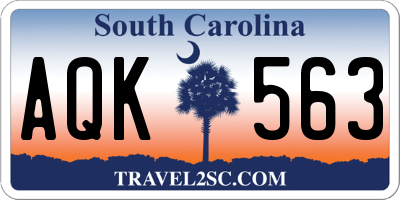 SC license plate AQK563