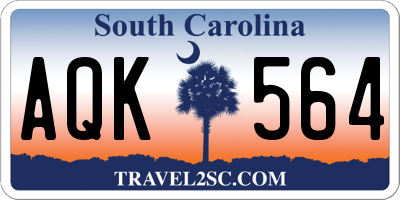 SC license plate AQK564