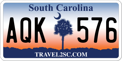 SC license plate AQK576
