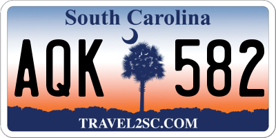 SC license plate AQK582