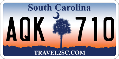 SC license plate AQK710