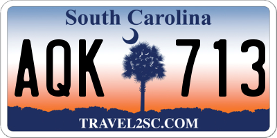 SC license plate AQK713