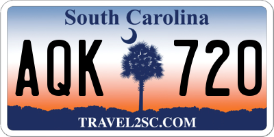 SC license plate AQK720