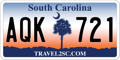 SC license plate AQK721