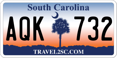 SC license plate AQK732