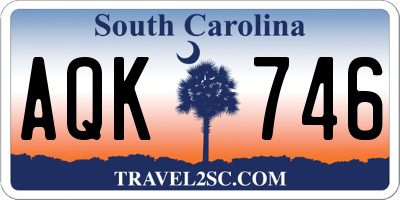 SC license plate AQK746