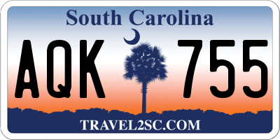 SC license plate AQK755