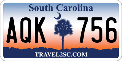 SC license plate AQK756