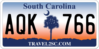 SC license plate AQK766